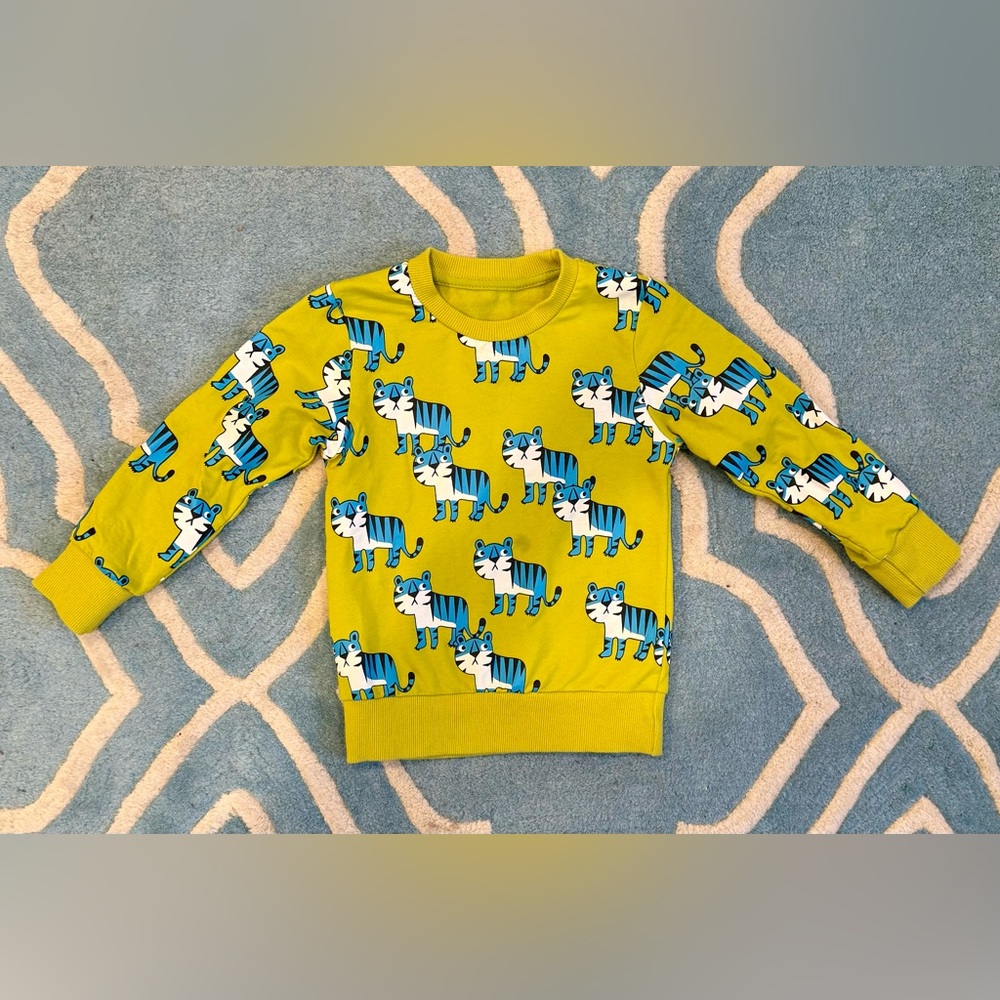 Yellow Toddler Tiger Print Sweatshirt - 3T